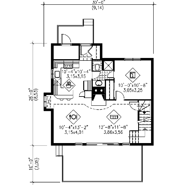 Contemporary Floor Plan - Main Floor Plan #25-2299