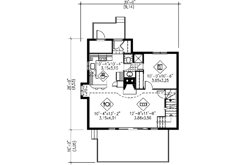 Dream House Plan - Floor Plan - Main Floor for Contemporary House Plan #25-2299 - 3 bed, 2 bath