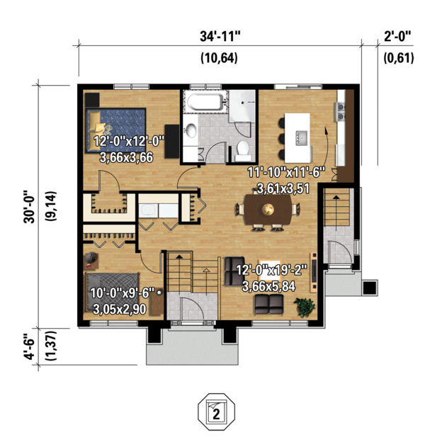 Contemporary Floor Plan - Main Floor Plan #25-4400
