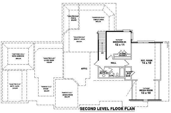 Floor Plan - Other Floor for European House Plan #81-1174 - 4 bed, 3 bath
