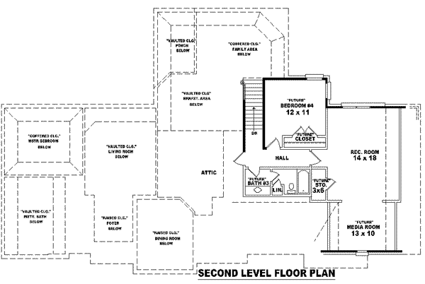Floor Plan - Other Floor for European House Plan #81-1174 - 4 bed, 3 bath