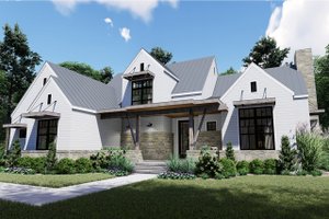 Exterior - Front Elevation 3 for Farmhouse House Plan #120-258 - 4 bed, 3.5 bath