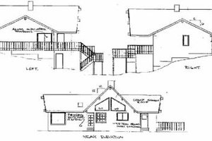 Exterior - Rear Elevation for Modern House Plan #60-325 - 3 bed, 2 bath