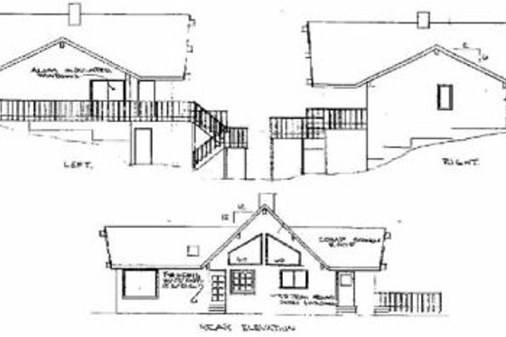 Exterior - Rear Elevation for Modern House Plan #60-325 - 3 bed, 2 bath