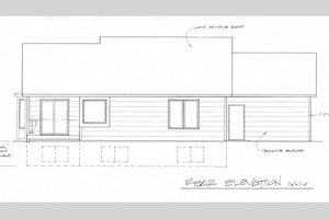 Exterior - Rear Elevation for Craftsman House Plan #58-210 - 2 bed, 2 bath