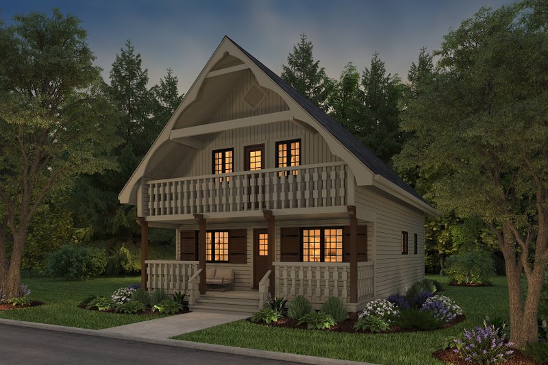 Dream House Plan - Exterior - Front Elevation 5 for Cabin House Plan #47-665 - 3 bed, 2 bath