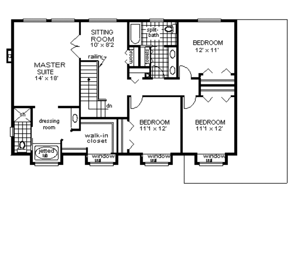 Home Plan - Traditional Floor Plan - Upper Floor Plan #18-225