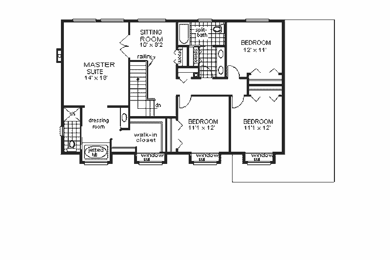 Dream House Plan - Floor Plan - Upper Floor for Traditional House Plan #18-225 - 4 bed, 3 bath