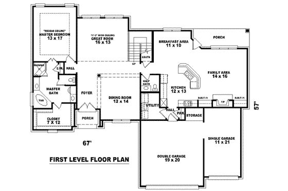 Floor Plan - Main Floor for European House Plan #81-979 - 4 bed, 3.5 bath