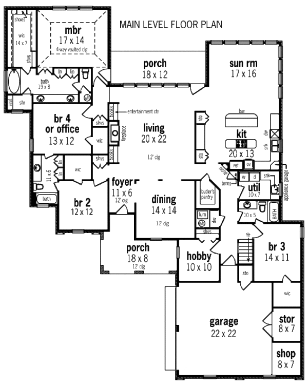 Dream House Plan - European Floor Plan - Main Floor Plan #45-331