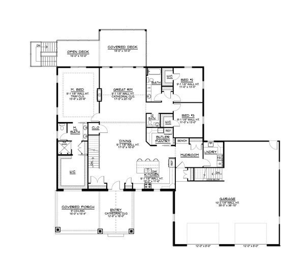 Country Floor Plan - Main Floor Plan #1064-236