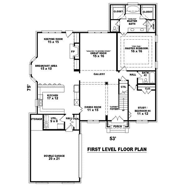 Colonial Floor Plan - Main Floor Plan #81-1565