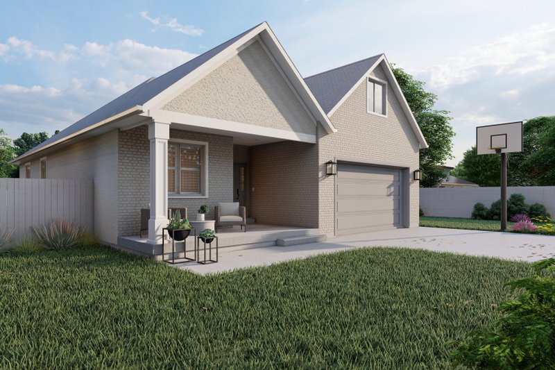 House Blueprint - Exterior - Front Elevation 4 for Craftsman House Plan #1060-171 - 2 bed, 2 bath
