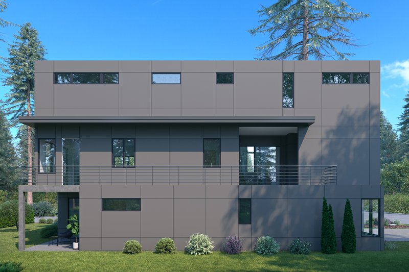 House Plan Design - Exterior - Rear Elevation for Contemporary House Plan #1066-191 - 6 bed, 4.5 bath