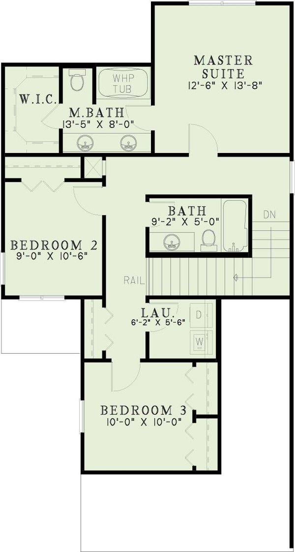 Traditional Floor Plan - Upper Floor Plan #17-425