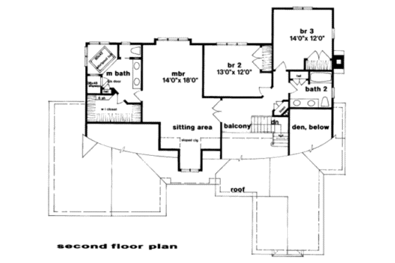 Floor Plan - Upper Floor for Traditional House Plan #328-114 - 3 bed, 2.5 bath
