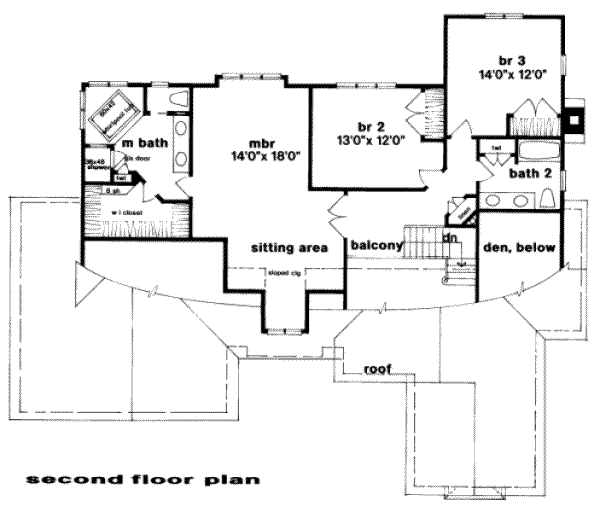 Traditional Floor Plan - Upper Floor Plan #328-114
