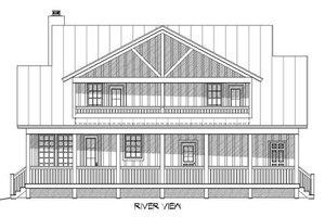 Exterior - Rear Elevation for Country House Plan #932-14 - 3 bed, 3.5 bath