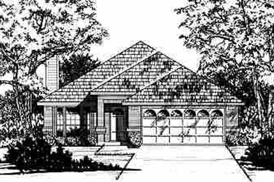 Exterior - Front Elevation for Traditional House Plan #40-210 - 3 bed, 2 bath