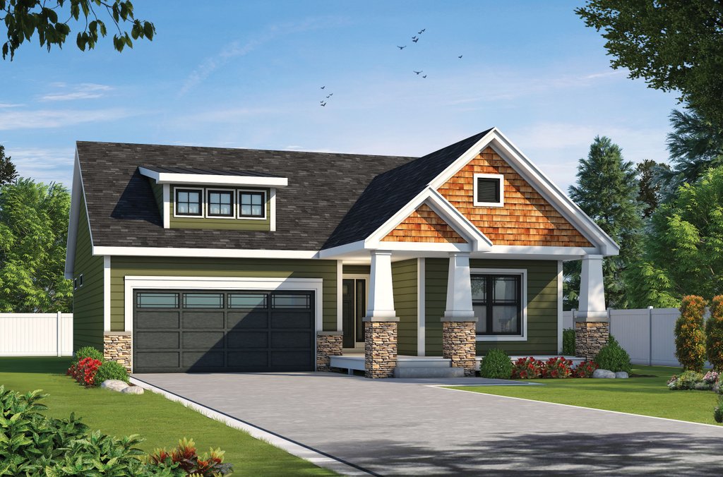 Cottage Style House Plan - 2 Beds 2 Baths 1511 Sq/Ft Plan #20-2391 ...