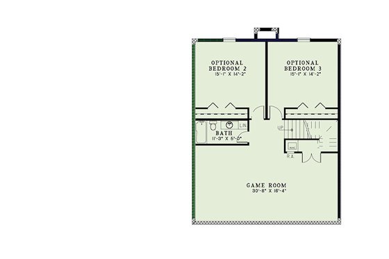Floor Plan - Lower Floor for Craftsman House Plan #17-2399 - 3 bed, 2.5 bath