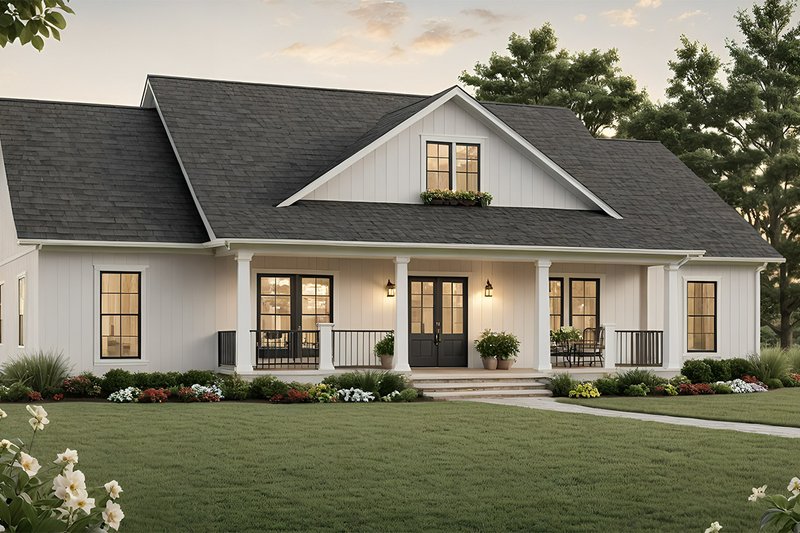 House Blueprint - Farmhouse Exterior - Front Elevation Plan #21-507