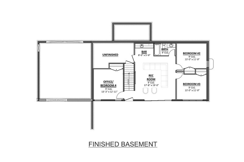 Dream House Plan - Floor Plan - Lower Floor for Country House Plan #1089-56 - 4 bed, 3 bath