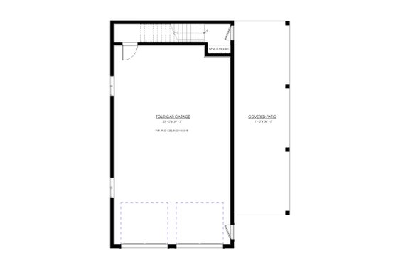 Floor Plan - Lower Floor for Farmhouse House Plan #1114-10 - 2 bed, 1 bath