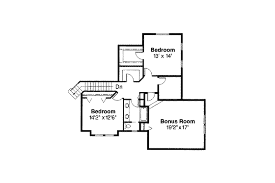 Floor Plan - Upper Floor for Traditional House Plan #124-212 - 4 bed, 2.5 bath