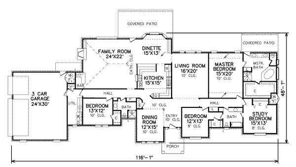 Traditional Floor Plan - Main Floor Plan #65-137