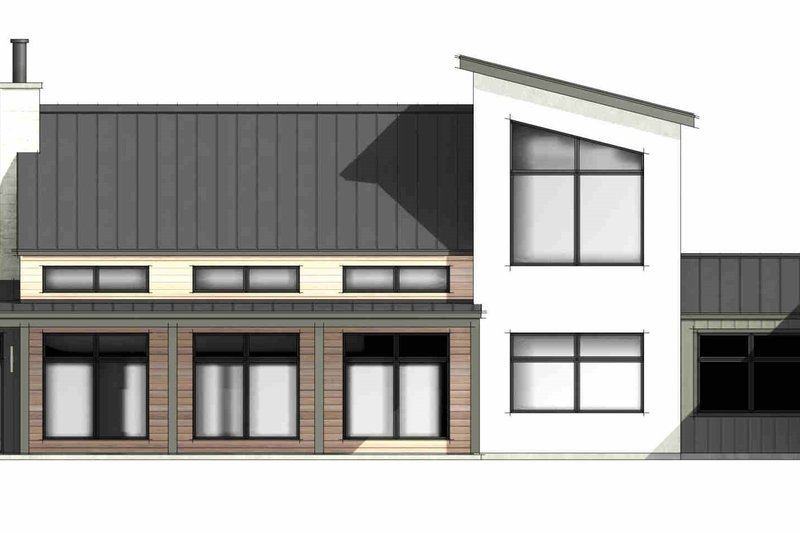 House Blueprint - Exterior - Rear Elevation 2 for Modern House Plan #1096-122 - 4 bed, 4.5 bath
