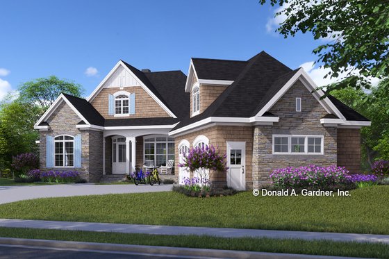 Exterior - Front Elevation 3 for Country House Plan #929-993 - 3 bed, 3.5 bath