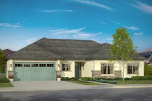 Ranch Exterior - Front Elevation Plan #124-1003