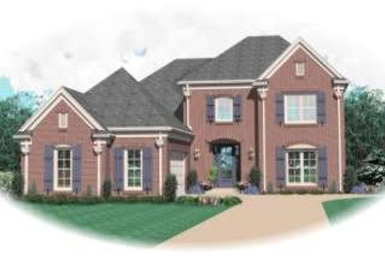 Exterior - Front Elevation for European House Plan #81-938 - 3 bed, 2.5 bath