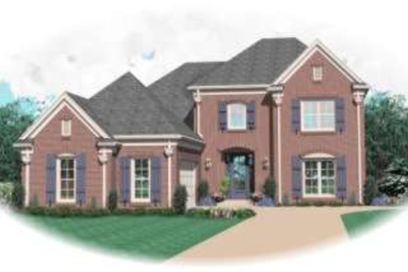 Exterior - Front Elevation 2 for European House Plan #81-938 - 3 bed, 2.5 bath
