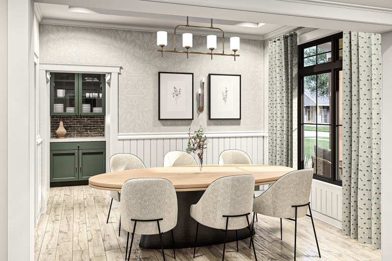 House Blueprint - Interior - Dining Room 1 for Farmhouse House Plan #455-664 - 4 bed, 2.5 bath