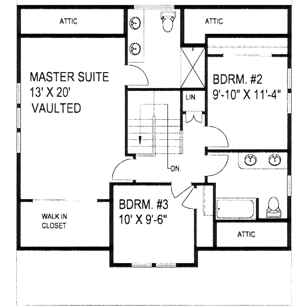 Cottage Floor Plan - Upper Floor Plan #117-212