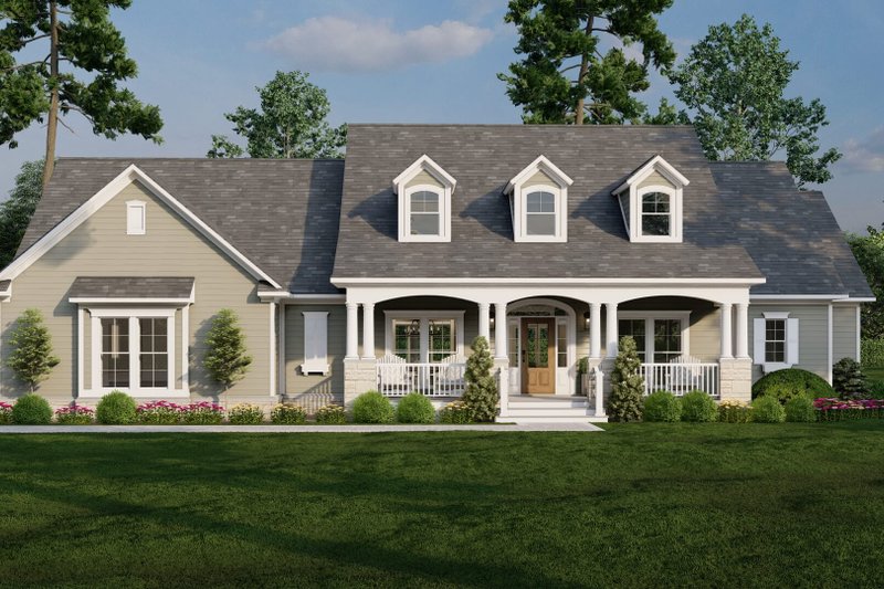 Dream House Plan - Exterior - Front Elevation 3 for Country House Plan #17-3444 - 4 bed, 3 bath