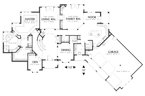 Floor Plan - Main Floor for Traditional House Plan #48-149 - 6 bed, 4.5 bath