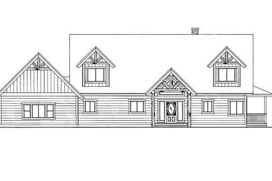 Exterior - Front Elevation for Cabin House Plan #117-784 - 3 bed, 2.5 bath