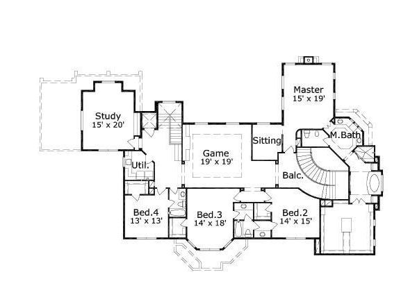 European Floor Plan - Upper Floor Plan #411-571