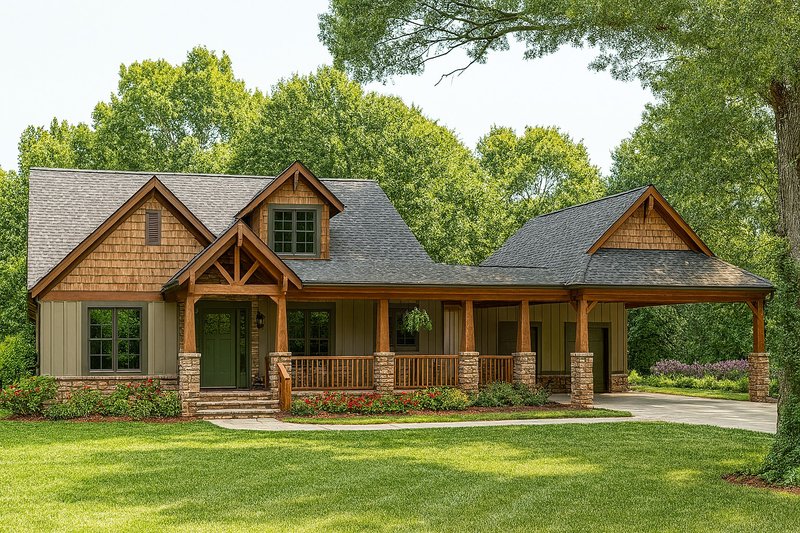 Home Plan - Craftsman Exterior - Front Elevation Plan #17-2475