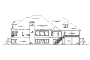 Exterior - Rear Elevation for European House Plan #5-223 - 7 bed, 4.5 bath