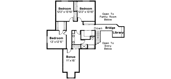 Dream House Plan - Traditional Floor Plan - Upper Floor Plan #124-108