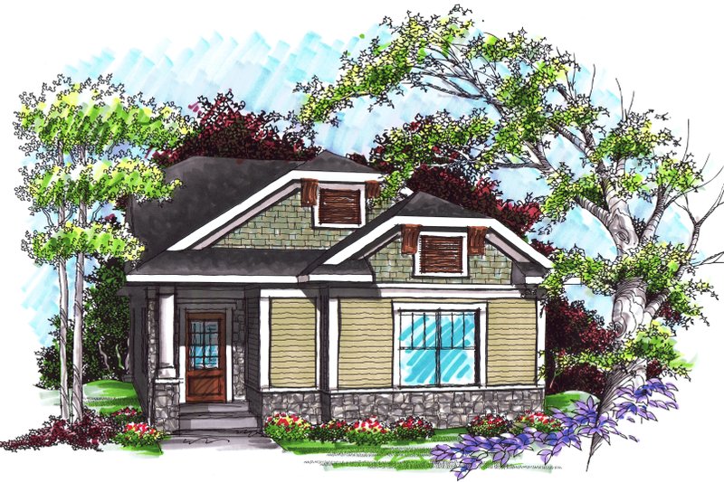 Dream House Plan - Ranch Exterior - Front Elevation Plan #70-1024