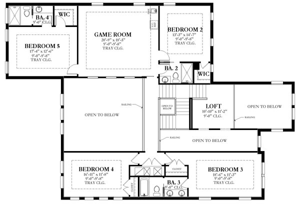House Blueprint - Contemporary Floor Plan - Upper Floor Plan #1058-233