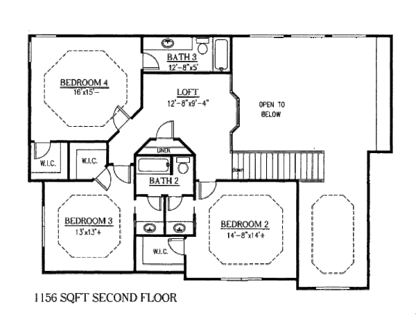 Traditional Floor Plan - Upper Floor Plan #437-49
