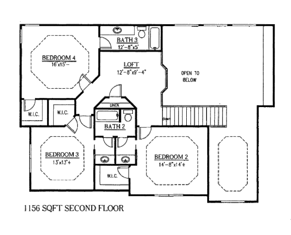 Home Plan - Traditional Floor Plan - Upper Floor Plan #437-49
