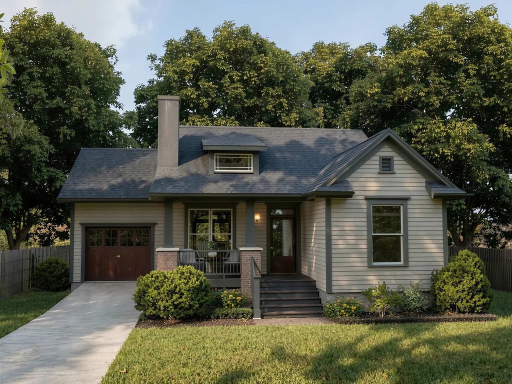 Exterior - Front Elevation 2 for Bungalow House Plan #79-164 - 3 bed, 2 bath