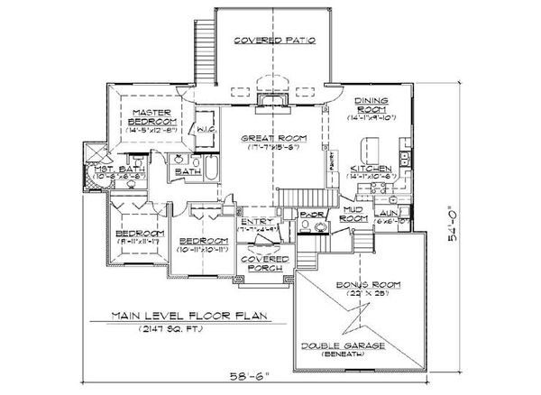 Home Plan - Traditional Floor Plan - Main Floor Plan #5-252